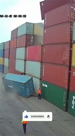 Stacked Containers Collapse in Crazy Wind!
