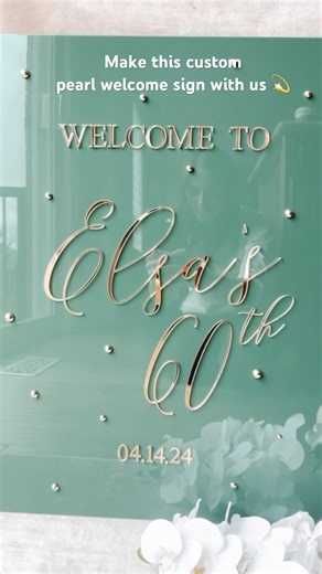 Custom acrylic welcome sign with gold pearls 💫 #acrylicsign #welcomesign #diy #shortsviral #maker