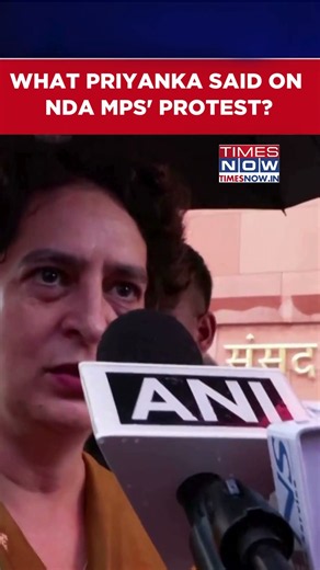 Priyanka Gandhi Takes Swipe At NDA MPs' Protest, Says 'Itna To Majboor Kar Liya Hai Inko' #shorts