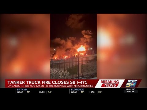 Tanker truck crash causes massive fire, explosion on I-471; 3 hospitalized
