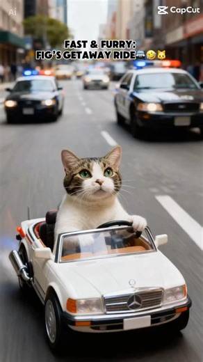 Fig the Cat : I Might’ve Stolen a Mercedes… 😼🚓#Figthecat #catshorts #fig #fastandfurryplaytime #cat