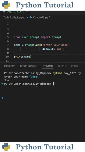 Python Trick for Better Input Prompts | Python Tutorial