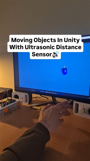 @eleven.cpp on Instagram: "Who needs superpowers when you have an Arduino? 🧙‍♂️ Today I built a simple "Force Move" controller using an Ultrasonic Sensor and Unity. ​It works by sending the distance data over the Serial port, which C# reads to move the object in real-time. It’s a simple trick, but it feels like magic. ​I uploaded the full code to my GitHub (Link in Bio) if you want to try it! 🔗 ​Question: What should I control with this next? Let me know below! 👇 Music by Jacob Potison from P