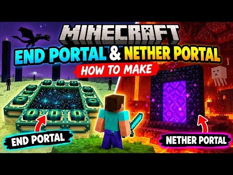 Minecraft: How to Make End Portal & Nether Portal! 🔥⚡