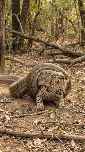 🐆 LEOPARD vs GIANT PYTHON – Brutal Jungle Battle! Who Wins This Deadly Coiled Fight?