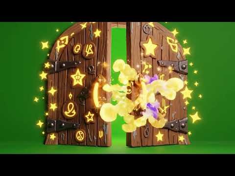 Magical star Door Opening Animation Green Screen | Bedroom Background