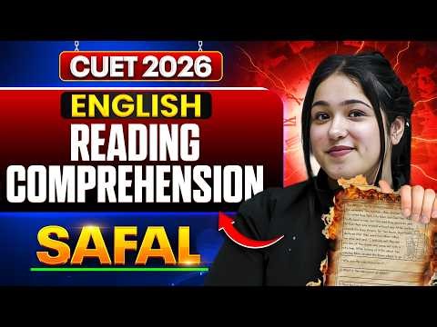 English Free Live Class CUET 2026 | Reading Comprehension LIVE + PYQs | SAFAL 4.0 Series