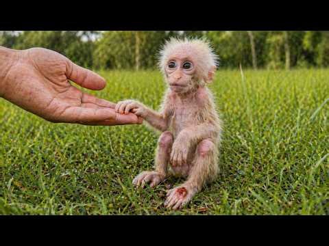 OMG..! What happened to this poor newborn monkey? | Full recovery: From injured to healthy.