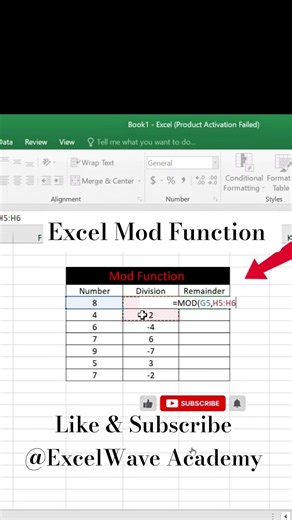 Excel Shortcut: Remainder nikalne ki Ninja Technique! 🔥 | Part 47 #excel #shorts #shortsfeed