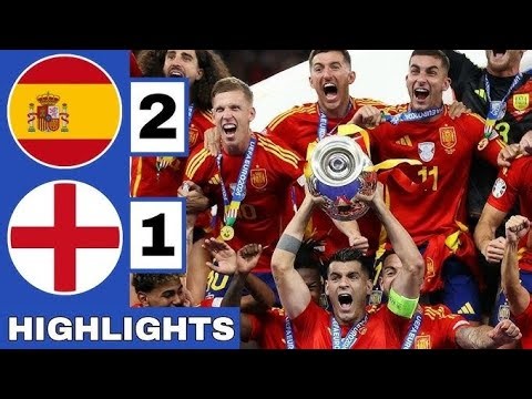 Spain 2-1 England || Euro 2024 Final || HD Highlights.