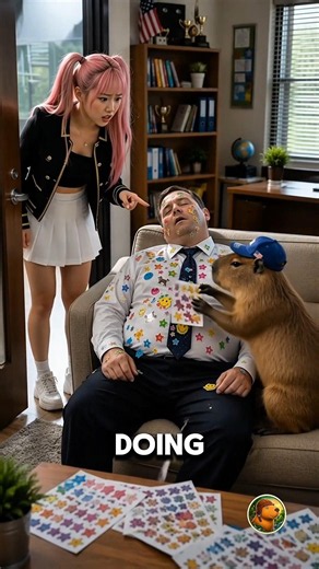 Capybara Gets Framed with Sticker Prank at School but the Truth Comes Out! 😱 #capybara