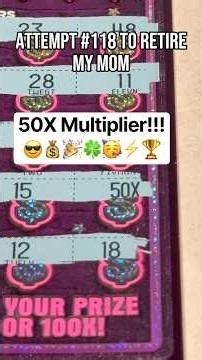 [Attempt #118] 50X Multiplier Found!!! CA Lottery 100X the Cash Scratcher 🤑💜 #scratchers #lottery