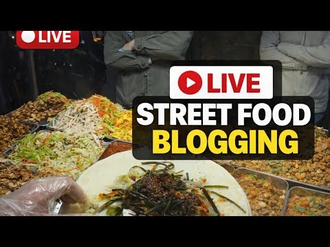 LIVE Chinese Street Food Cooking Night Market Egg Crepe, Sausage & Fresh Street Food
