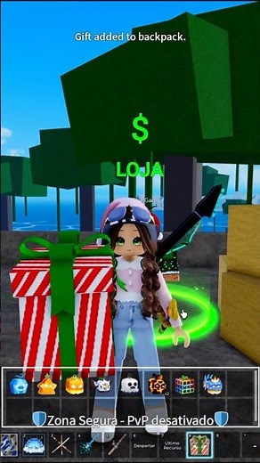 Sorte com fruta mítica 🍀Holiday gift 🎁 #bloxfruits