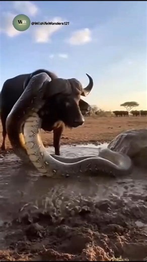 GIANT Python vs Cape Buffalo: The Ultimate Waterhole Ambush