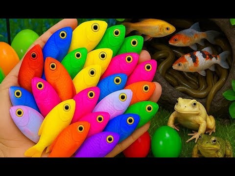 I get colorful ornamental fish in tiny pond, baby turtle, goldfish, platy fish, glass fish, eel, koi