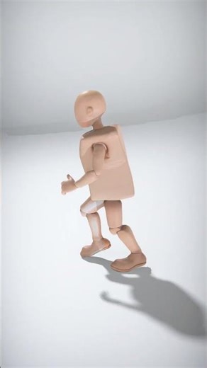 Stylized Articulated Figure with Blocky Torso - AI Rigged 3D Character