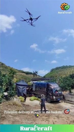 ULTIMATE High-Tech Harvest! 🥭 Watch This GIANT Drone Airlift Fresh Mangoes Off a Mountain! #farming