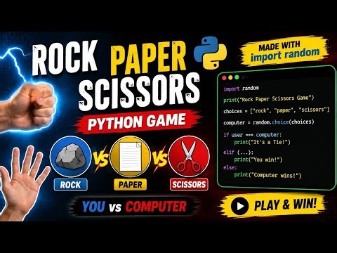 Build Rock Paper Scissors Game in Python 🔥 | Beginner Project|Make Your First Python Game