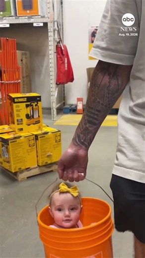No stroller? No problem for dad picking up few things from Home Depot