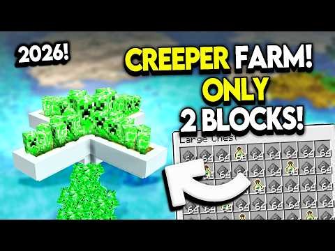 9,000 in 5 Minutes! BEST New CREEPER Farm for Minecraft 1.21/26.1+!
