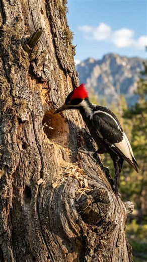 Woodpecker's Incredible Nest Building Skills