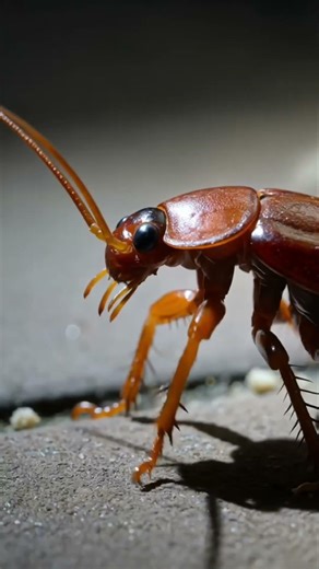 Cockroach Eating in Ultra Close-Up 🪳 | Macro Footage #animaljourney#animals #shorts