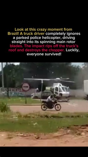 When a Truck Takes on a Helicopter 😳 (Insane Road Crash!)#aviation