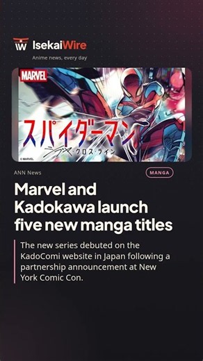 Marvel and Kadokawa launch five new manga titles