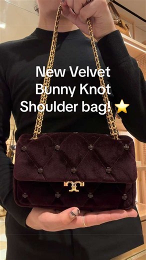 New Tory Burch Velvet Bunny Knot Shoulder Bag Preview ⭐️