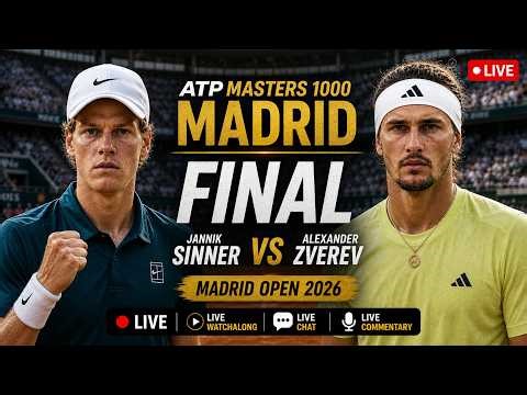 Sinner vs Zverev LIVE 🔴 ATP Masters 1000 Madrid Open 2026 Final | Watchalong & Live Commentary