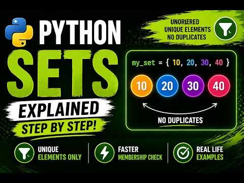 Python Sets Explained in One Video 🔥 | Complete Beginner Guide