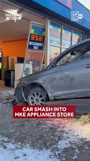 WATCH: Surveillance video shows car smash into Milwaukee appliance store. The driver told TJ Dysart what caused the crash. | WISN 12 NEWS