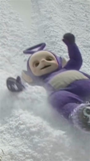 Teletubbies on Instagram: "that was totally supposed to happen... 🤪💜 Video: Tinky Winky, the purple Teletubby, slips and slides down a snowy hill."