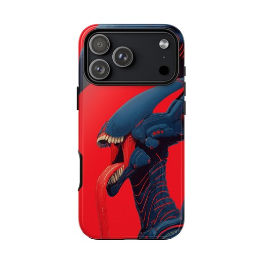 Black Alien Cyborg Crimson Red Custom Cover Phone Case for iPhone | Samsung Galaxy | Google Pixel - Lifetime Warranty - Etsy