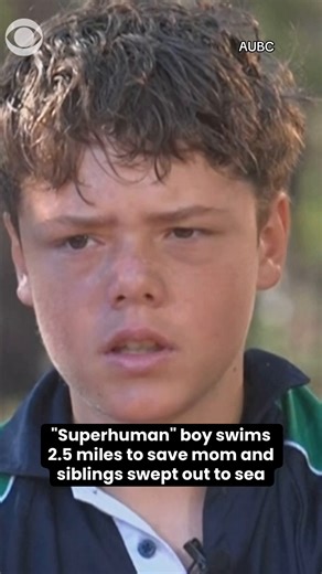A 13-year-old boy is credited with saving the lives of his mother and two younger siblings with an hourslong swim after the family was swept out to sea off the Australian coast. Austin Appelbee swam 2.5 miles to shore to raise the alarm after going kayaking with his mother Joanne Appelbee, 47, brother Beau, 12, and sister Grace, 8, and then encountering difficulties, police said. Naturaliste Marine Rescue commander Paul Bresland called Austin's efforts "superhuman." https://cbsn.ws/4kf0uAb | CBS