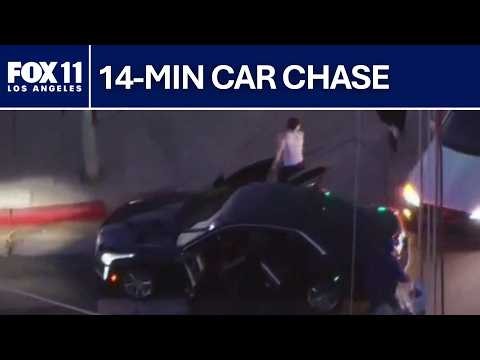 Dramatic police chase breaks out in San Fernando Valley