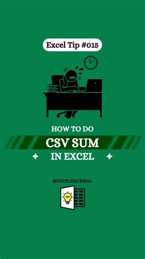 How to Do CSV Sum in Excel | excel मे cvs file का total कैस निकले| #microsoft #excel #shorts #viral