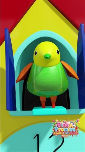 Colorful Cuckoo Clock Teaches the Hours 3 | Fun Learning Song #preschoolmusic #shorts