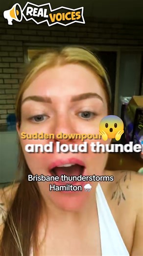 This video shows a resident reacting as a severe thunderstorm hits the suburb of Hamilton in Brisbane, Queensland. The storm brought heavy rain, thunder and lightning to the area, with conditions intensifying suddenly. The footage was recorded from a residential property during the storm as the weather moved through the suburb. No injuries were reported at the time of filming. | RealVoices
