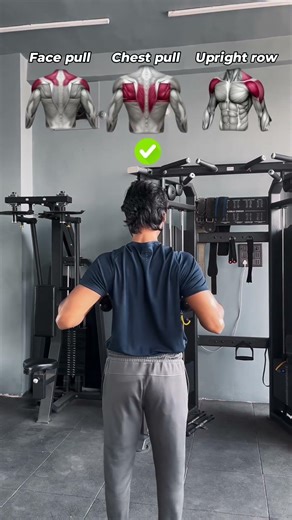 Same Cable Pull, 3 Different Muscles ⚠️ Face vs Chest vs Upright #shorts