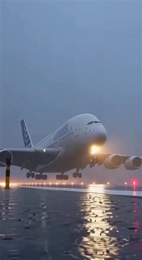 Massive Double Decker Jet Extreme Crosswind Landing Ends In Explosive Tire Burst And Impact ------------ ----------- ------------- This raw, high-intensity footage captured from a runway perimeter action camera shows the terrifying moment a massive double decker jet attempts to land during a severe squall. As the giant aircraft emerges from the grey mist, it crabs violently at a sharp angle against the heavy wind shear. The sheer power of the turbines screams over the roar of the storm as the ri