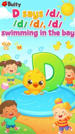 Letter D Phonics Sound /d/ for Toddlers! 🥁🦖 #Shorts #kidslearning #nurseryrhymes #learnalphabet