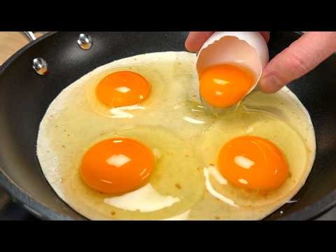 Pour the eggs on the tortilla and enjoy a quick and delicious meal in 10 minutes! # 362