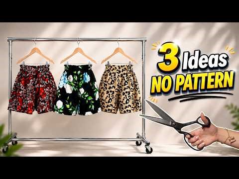 No Pattern! No Problem! 3 Easy Shorts for All Sizes! (Sewing for Beginners)