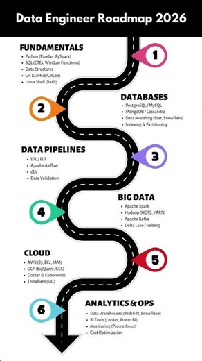 Data Engineer Tech Stack Roadmap 2026 | Industry Ready Skills #dataengineer #dataengineering #shorts