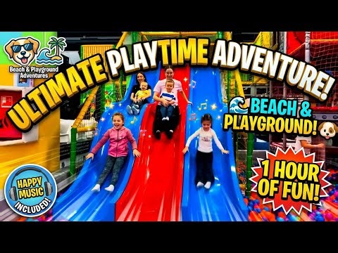 1 Hour Fun Kids Playtime at the Beach & Playground 🌊🐶 | Happy Music & Adventures