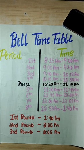 Perfect Bell Time Table for Schools. Easy & Organized Schedule #timetable #schoollife #shorts #viral