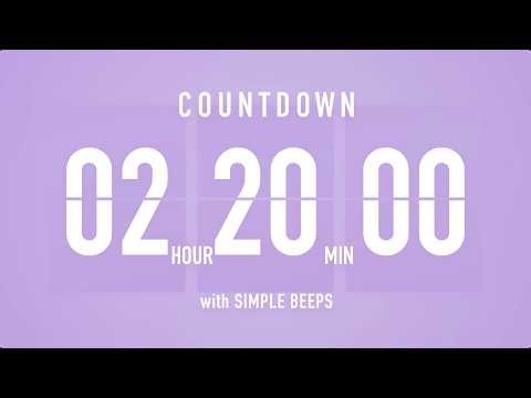 2 Hour 20 Minute Countdown Timer ⏳ Flip Clock with Bell Alerts 💜🔔