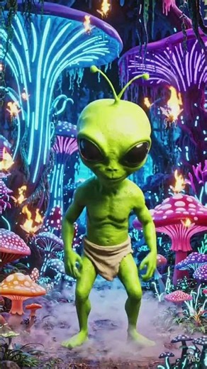 “Dancing Green Alien 🛸 on Desert Planet – El Chombo Style Viral Loop #Shorts”